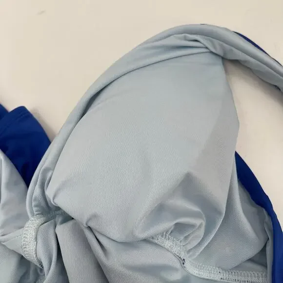 DKNY Lapis Swimsuit Size 16 Plunge Colorblock One Piece Plus Curvy Swim Blue NWT - Picture 9 of 16